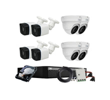 Load image into Gallery viewer, Full HD 2MP Cameras Combo KIT 8 Channel Full HD DVR + 4 Dome Cameras + 4 Bullet Cameras + 1 TB Hard Disc + Wire Roll + Supply &amp; All Required connectors - CCTV Bundle 3
