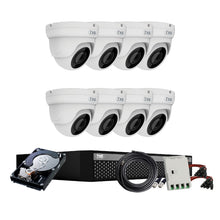 Load image into Gallery viewer, Full HD 2MP Cameras Combo KIT 8 Channel Full HD DVR + 8 Dome Cameras + 1 TB Hard Disc + Wire Roll + Supply &amp; All Required connectors - CCTV Bundle 1
