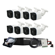 Load image into Gallery viewer, Full HD 2MP Cameras Combo KIT 8 Channel Full HD DVR + 8 Bullet Cameras + 1 TB Hard Disc + Wire Roll + Supply &amp; All Required connectors - CCTV Bundle 2
